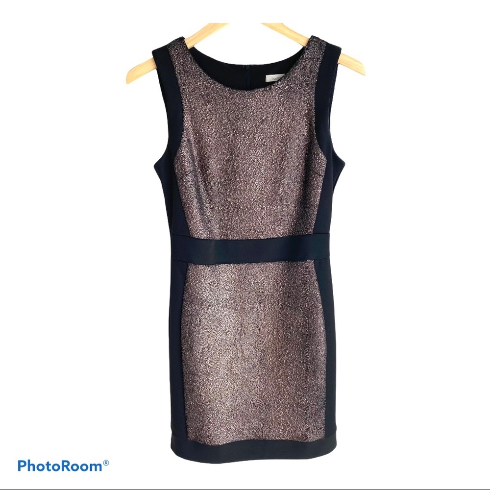 Lucy Paris Sleeveless Bodycon Dress with Copper Textured Fabric on Front Size M